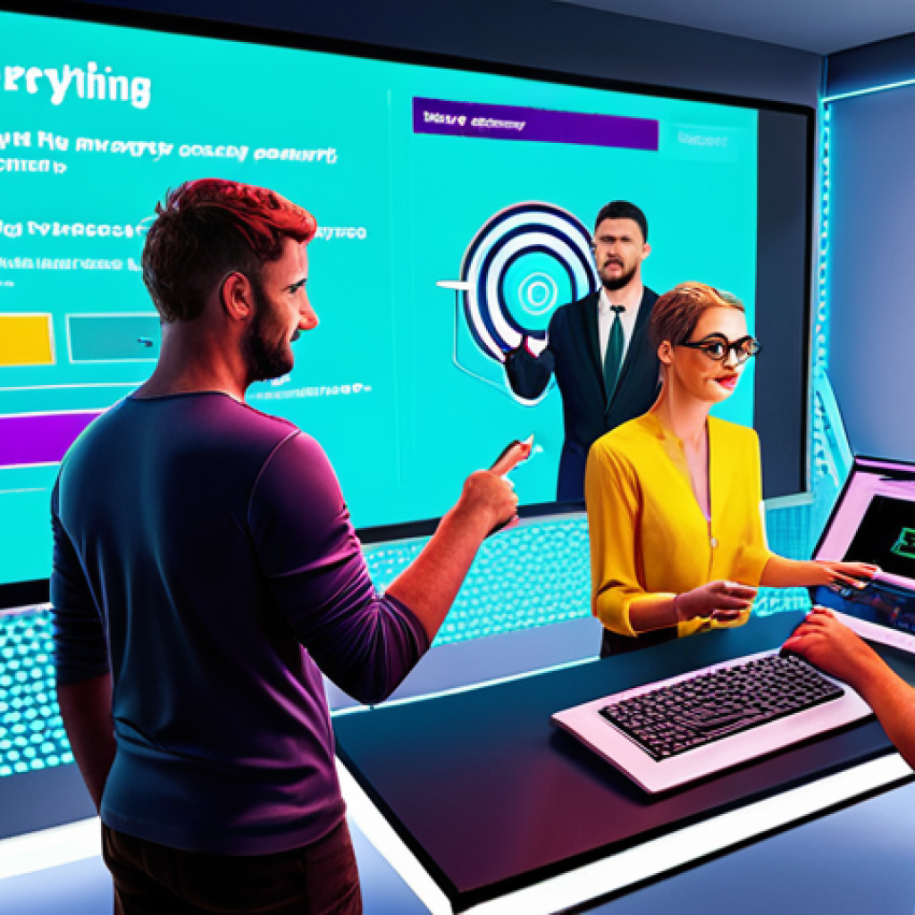 **Image:** People participating in a cybersecurity training game, earning points for identifying phishing emails. Bright colors, fun interface, energetic atmosphere.