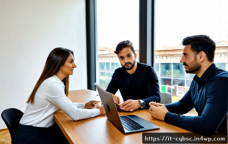 Home 12 사이버 보안 인식 프로그램에서의 팀워크와 협력 - Photorealistic cybersecurity awareness workshop in a modern Italian office, diverse team of colleagu...